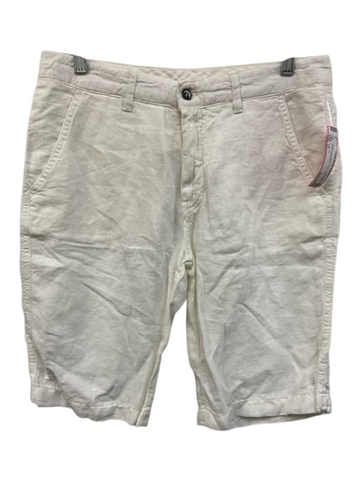 No Brand Made in Italy Size 34 White Linen Solid Khakis Men's Shorts White / 34