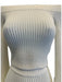 Clea Size XS Cream White Cotton Blend Elastic Waistband Ribbed Knit Skirt Set Cream White / XS