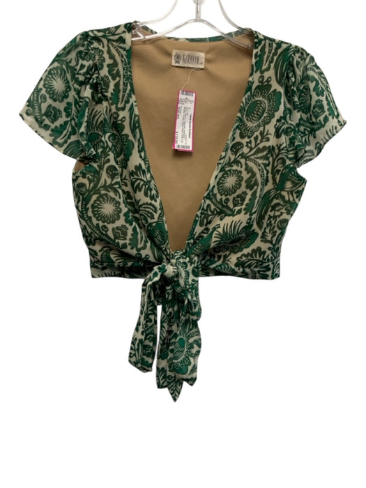 Karavan Size S/M,M/L Mixed Greens Polyester Botanical Metallic Thread Skirt Set Mixed Greens / S/M,M/L