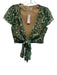 Karavan Size S/M,M/L Mixed Greens Polyester Botanical Metallic Thread Skirt Set Mixed Greens / S/M,M/L