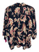 Joie Size 8/M Navy Blue, Beige & Red Viscose Botanical Short Sleeve Short Set Navy Blue, Beige & Red / 8/M