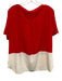 Akris Punto Size 12 Red & Cream White Silk Short Sleeve Color Block Skirt Set Red & Cream White / 12
