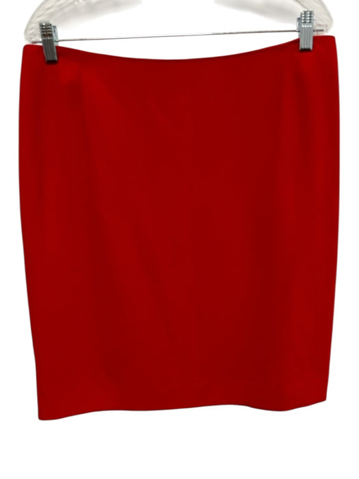 Akris Punto Size 12 Red & Cream White Silk Short Sleeve Color Block Skirt Set Red & Cream White / 12