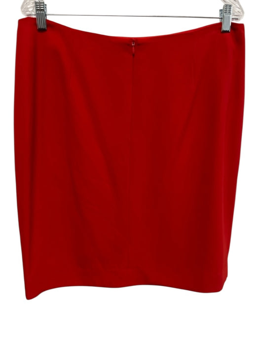 Akris Punto Size 12 Red & Cream White Silk Short Sleeve Color Block Skirt Set Red & Cream White / 12