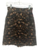 Valentino Size 6 Black & Tan Silk Floral Embroidered Mesh Overlay Skirt Black & Tan / 6