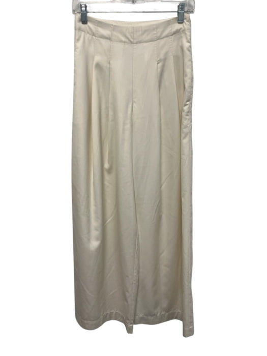 Sea New York Size 0 Cream Beige Polyester Pleated Front Trouser Side Zip Pants Cream Beige / 0