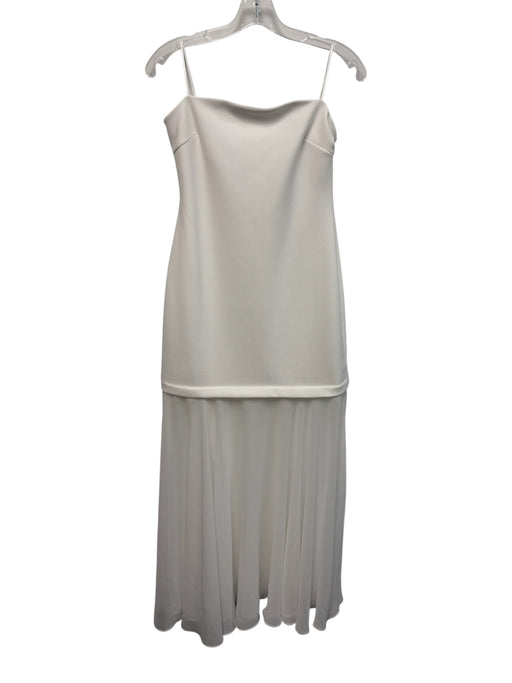ASTR Size M White Polyester Blend Strapless Fabric Block Elastic Top Dress White / M