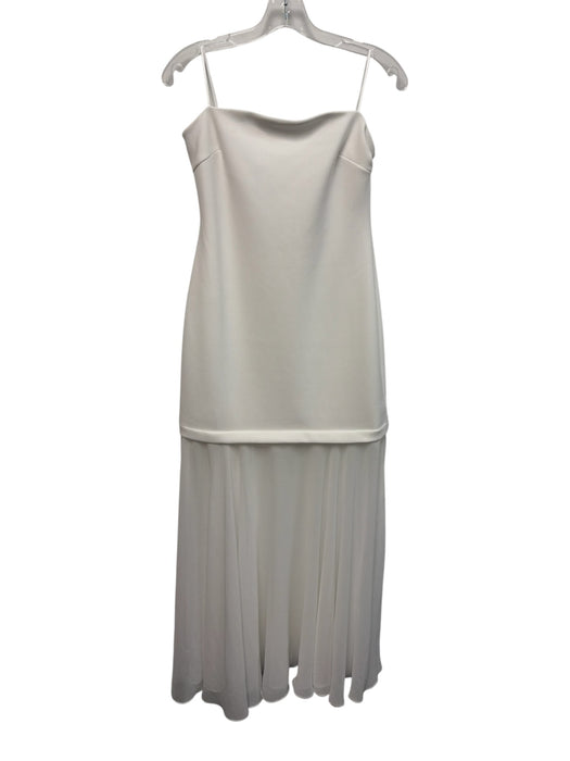 ASTR Size M White Polyester Blend Strapless Fabric Block Elastic Top Dress White / M