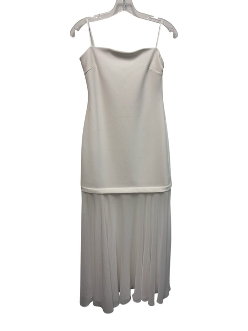 ASTR Size M White Polyester Blend Strapless Fabric Block Elastic Top Dress White / M