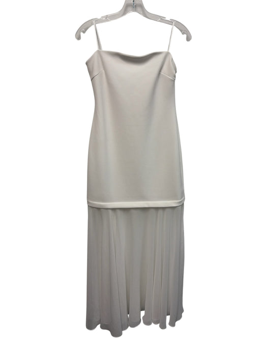 ASTR Size M White Polyester Blend Strapless Fabric Block Elastic Top Dress White / M