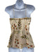 Faithfull the Brand Size 4 Beige, Pink & Green Viscose Blend Floral Satin Top Beige, Pink & Green / 4