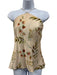 Faithfull the Brand Size 4 Beige, Pink & Green Viscose Blend Floral Satin Top Beige, Pink & Green / 4