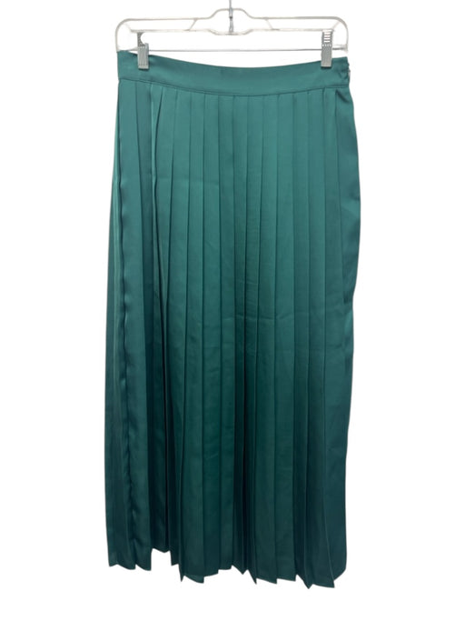 Alden Adair Size S Emerald Green Polyester Elastic Back Pleated Side Zip Skirt Emerald Green / S