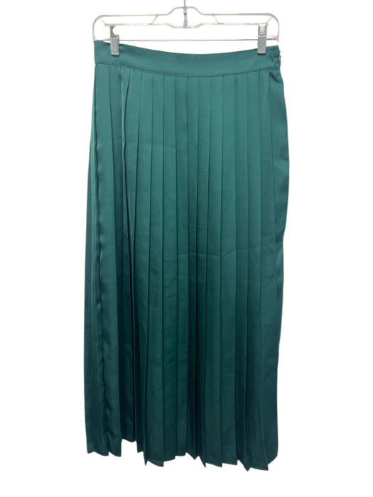 Alden Adair Size S Emerald Green Polyester Elastic Back Pleated Side Zip Skirt Emerald Green / S