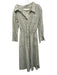 By Any Other Name Size M White & Green Cotton Striped Long Sleeve Dress White & Green / M