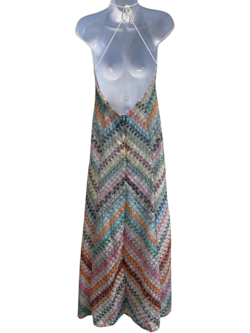 Size Est M White & Multi No Fabric Tag Rope Detail Criss Cross Back Dress White & Multi / Est M