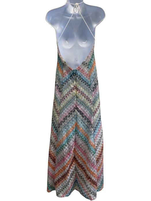 Size Est M White & Multi No Fabric Tag Rope Detail Criss Cross Back Dress White & Multi / Est M