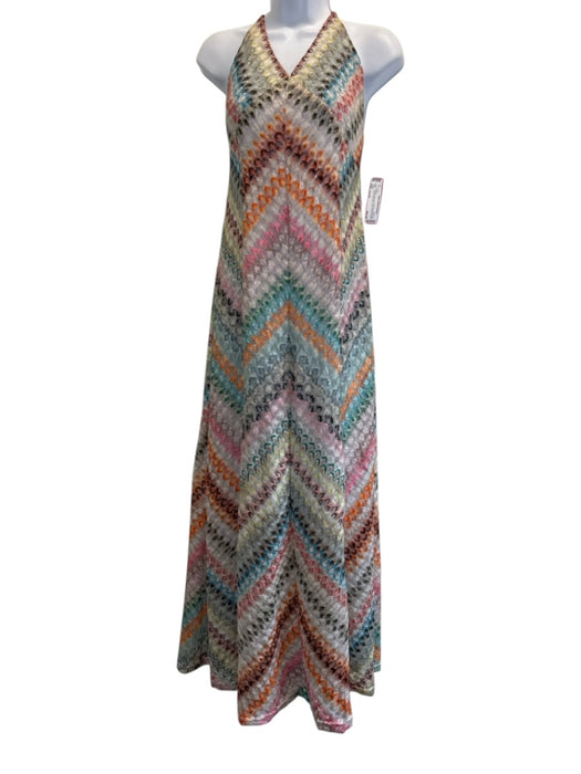 Size Est M White & Multi No Fabric Tag Rope Detail Criss Cross Back Dress White & Multi / Est M