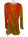 Ronny Kobo Size XS Orange & Yellow Polyester Gradient Long Balloon Sleeve Dress Orange & Yellow / XS