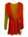 Ronny Kobo Size XS Orange & Yellow Polyester Gradient Long Balloon Sleeve Dress Orange & Yellow / XS