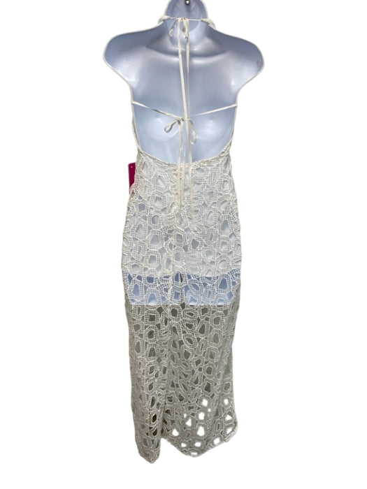Vix Paula Hermanny Size S/36 White Missing Fabric Tag Lace Overlay V Neck Dress White / S/36