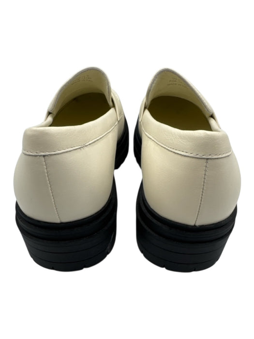 Quince Shoe Size 9 Cream White & Black Leather Upper Platform Penny Loafers Cream White & Black / 9