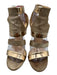 Jimmy Choo Shoe Size 39 Gold Tone Leather Upper Metallic Shimmer Strappy Sandals Gold Tone / 39