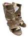 Jimmy Choo Shoe Size 39 Gold Tone Leather Upper Metallic Shimmer Strappy Sandals Gold Tone / 39