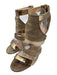 Jimmy Choo Shoe Size 39 Gold Tone Leather Upper Metallic Shimmer Strappy Sandals Gold Tone / 39