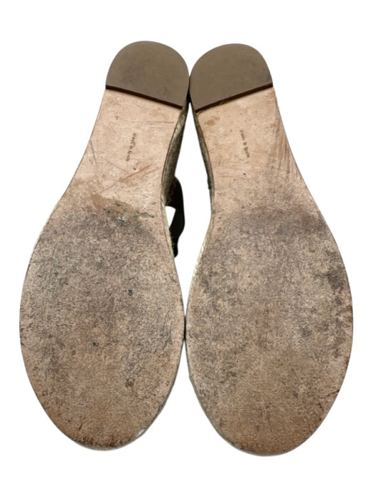 Celine Shoe Size 38 Olive Taupe & Beige Leather Upper Criss Cross Sandals Olive Taupe & Beige / 38