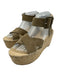 Celine Shoe Size 38 Olive Taupe & Beige Leather Upper Criss Cross Sandals Olive Taupe & Beige / 38