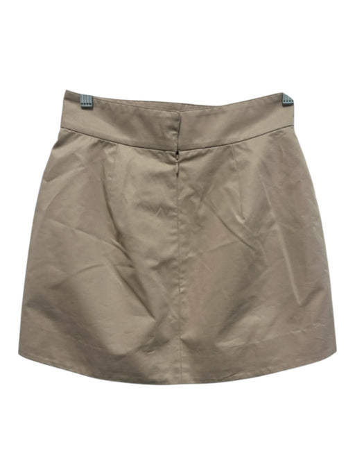 KHY Size 4 Beige Polyester Blend Back Zip Mini Skirt Beige / 4