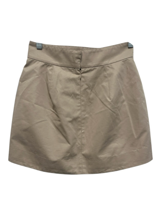 KHY Size 4 Beige Polyester Blend Back Zip Mini Skirt Beige / 4