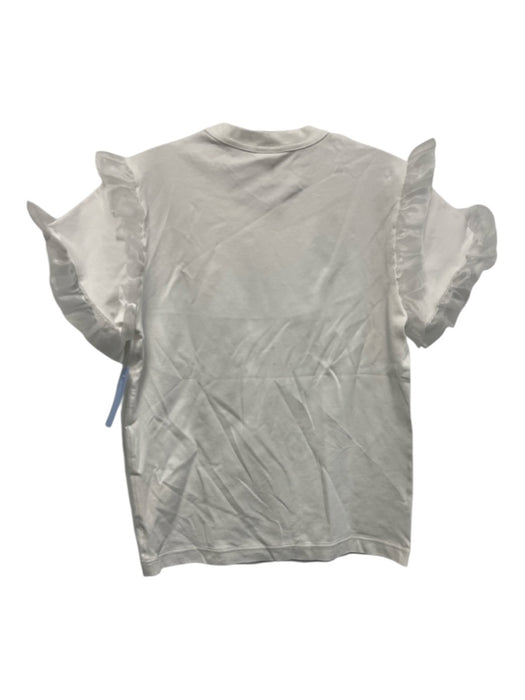 Noir Kei Ninomiya Size Medium White Cotton Short Sleeve Ruffle Overlay Top White / Medium