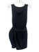 Ronny Kobo Size Small Navy Blue Nylon Blend Sleeveless Pleated Satin Scoop Dress Navy Blue / Small