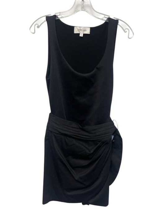 Ronny Kobo Size Small Navy Blue Nylon Blend Sleeveless Pleated Satin Scoop Dress Navy Blue / Small
