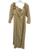 A.L.C. Size 8 Beige Viscose Blend Long puff sleeve Ruched Shirred Maxi Dress Beige / 8