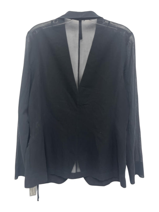 Peter O. Mahler Size 1 Black Cotton Long Sleeve Sheer Patch Pocket Jacket Black / 1
