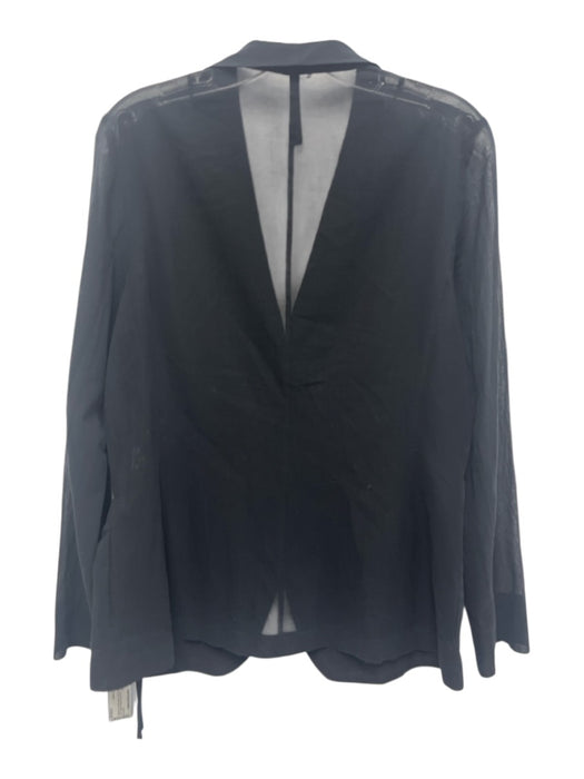 Peter O. Mahler Size 1 Black Cotton Long Sleeve Sheer Patch Pocket Jacket Black / 1