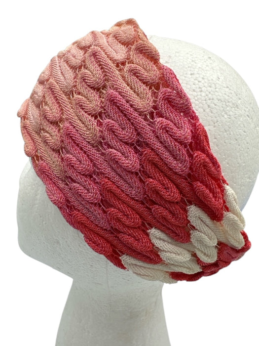 Missoni Pink, White, Red Knit Abstract Headband Pink, White, Red