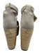 Chloe Shoe Size 39 Gray Leather Upper Raffia Scalloped Ankle Wrap Espadrille Gray / 39