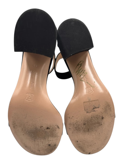 Gianvito Rossi Shoe Size 39 Black Leather Suede Toe Strap Ankle Wrap Pumps Black / 39