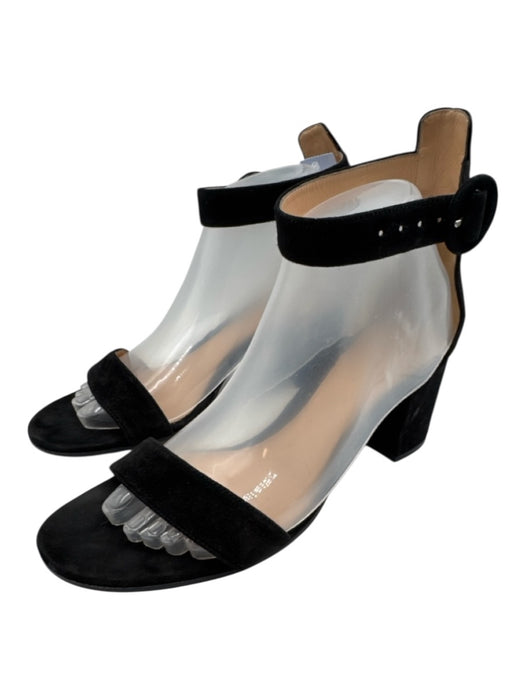 Gianvito Rossi Shoe Size 39 Black Leather Suede Toe Strap Ankle Wrap Pumps Black / 39