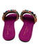 Kurt Geiger Shoe Size 40 Magenta & Multi Leather Upper Beads Open Toe Sandals Magenta & Multi / 40