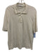 Big Flower Size L Cream Cotton Solid Polo Men's Short Sleeve Cream / L