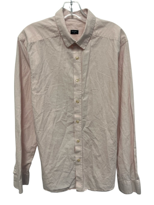 Paul Smith Size L Light Pink Cotton Blend Solid Button Down Long Sleeve Shirt Light Pink / L