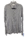 Big Flower Size XL Purple & White Linen Striped Button Down Long Sleeve Shirt Purple & White / XL