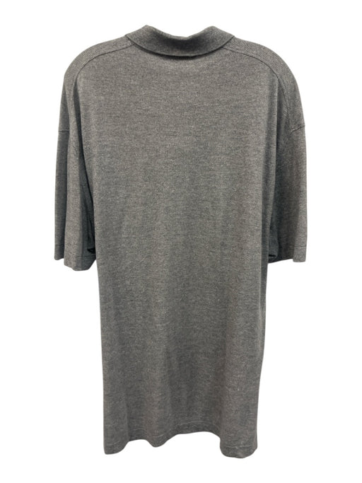 Ermenegildo Zegna Size XL Gray Cotton Blend Polo Men's Short Sleeve Gray / XL