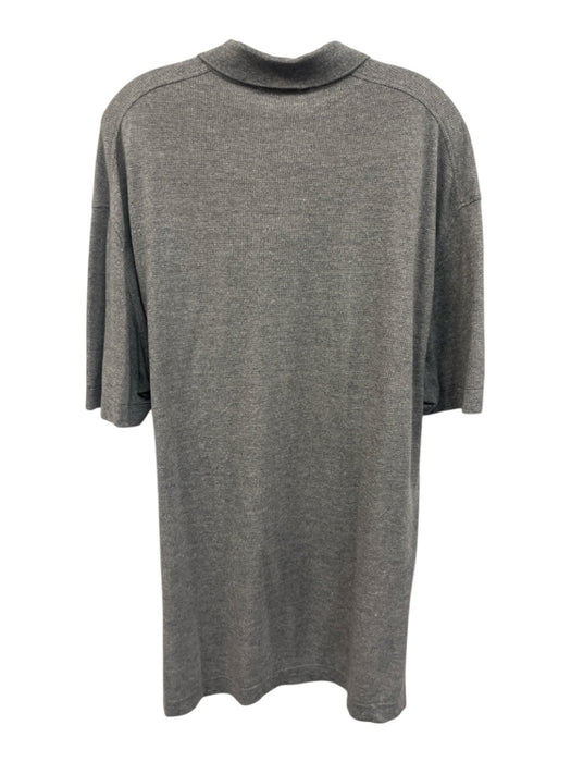 Ermenegildo Zegna Size XL Gray Cotton Blend Polo Men's Short Sleeve Gray / XL