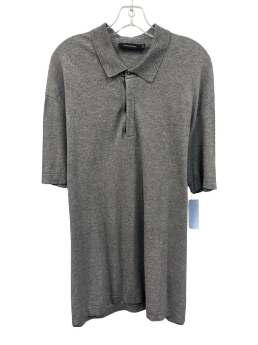 Ermenegildo Zegna Size XL Gray Cotton Blend Polo Men's Short Sleeve Gray / XL